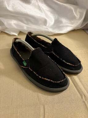 Sanuk Donna Hemp Sidewalk Surfer Women's Slip-On Shoes Black